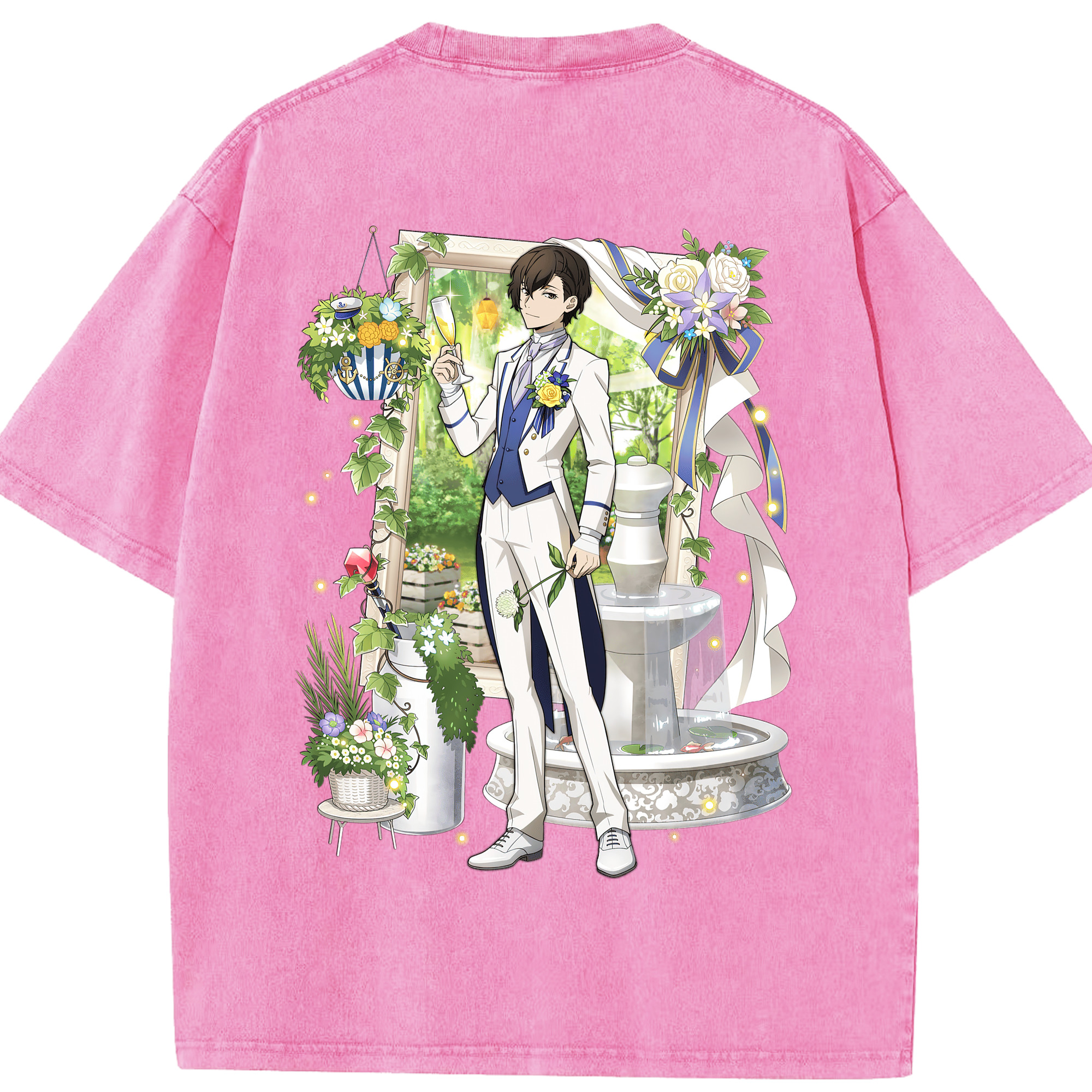 （画像用） 文豪ストレイドッグス Bungo Stray Dogs 綿100% ヴィンテージ風 半袖Tシャツ（背面プリント）